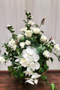 Green & White Orchid Arrangement