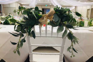 Rustic Leaves & Hessian Chair Arrangement 