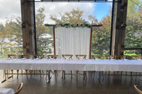 Ladder Arbour w/ Chiffon Curtains 