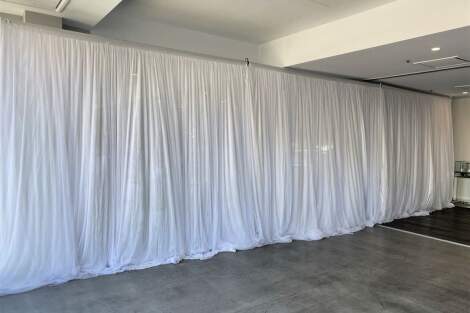 White Silk Curtain Backdrop - 9m x 3m