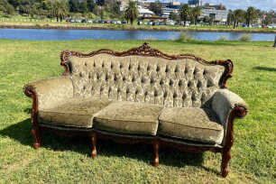 Baroque Couch Moss Green