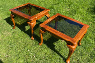 Glass Top Side Tables - June (pair)