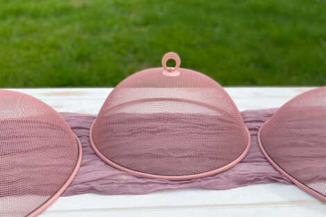 Pink Mesh Food Covers (Trio)