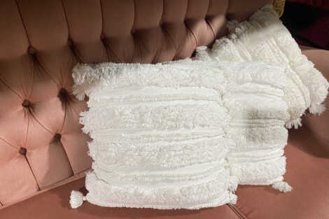 White Tassel Cushion - 40cm