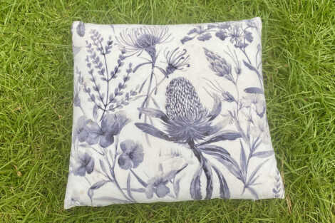 White & Blue Native Cushion - 40cm