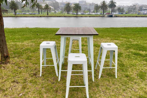 Tolix Bar Table with Stools