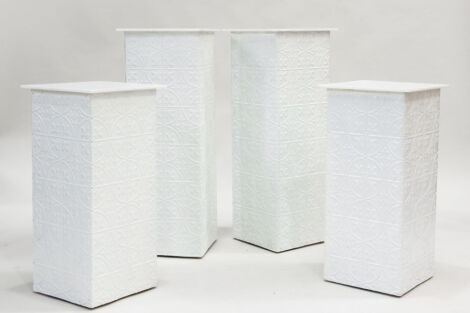White Pressed Metal Plinth (Set of 4)