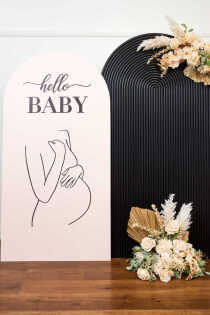 'Hello Baby' Backdrop + Florals Package