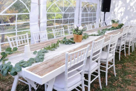 White Cheesecloth Table Runners