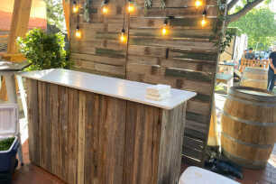 Rustic Bar setup for a corporate activation at South Melbourne Market